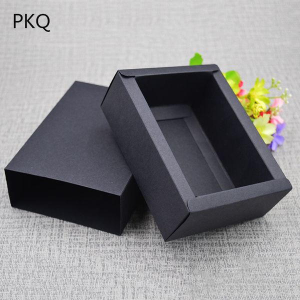 

10pcs square drawer box white/brown kraft paper boxes blank cardboard gift boxes handmade candy soap package 15*15*5.2cm