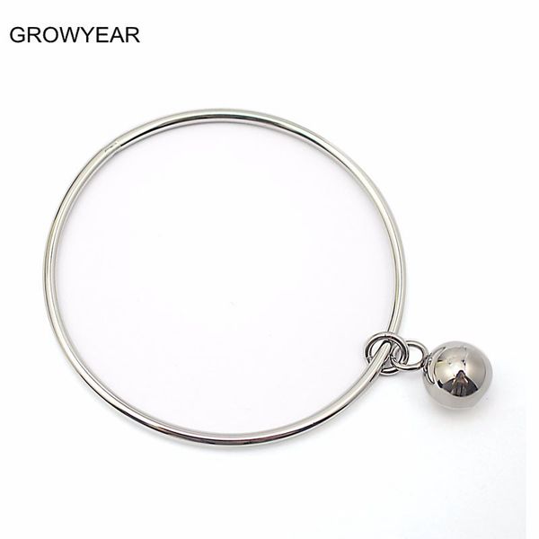 

wholesale 70mm 60mm 65mm bangle silver color women girls fashion jewelry stainless steel ball bracelet bangle for christmas gift, Black