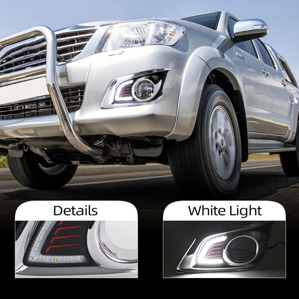 

cscsnl 2pcs drl for hilux vigo champ 2012 2013 2014 daytime running light car styling fog lamp 12v