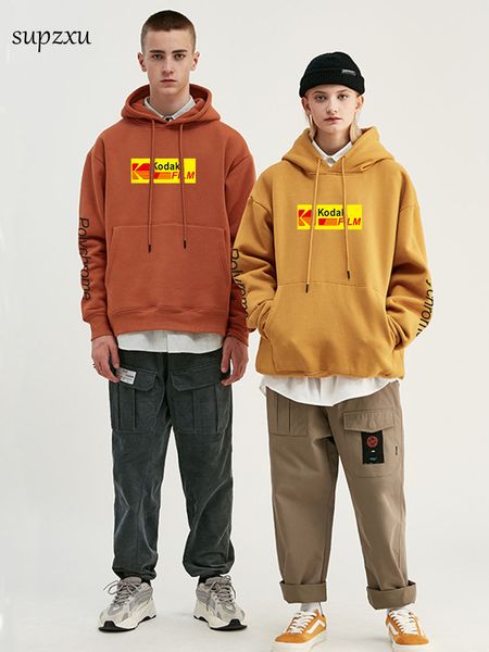 

japanese hip hop winter fleece hoody harajuku kodak jackets men women sweatshirts new 2019 selling hoodies, Black