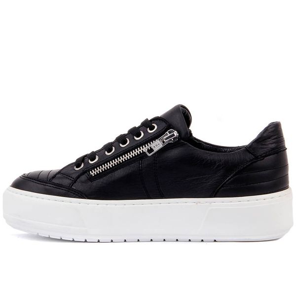 

sail-lakers black leather zipper women 's casual shoes