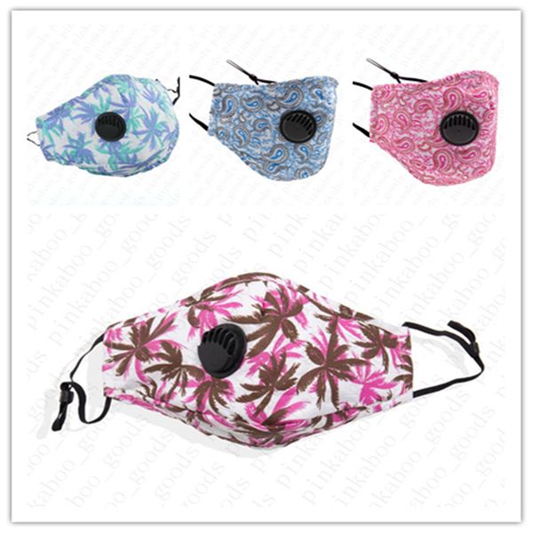 

adults dust-proof cotton face mask with filter pocket floral camo print mouth mask anti dust haze mouth-muffle mask accessoriesd52008