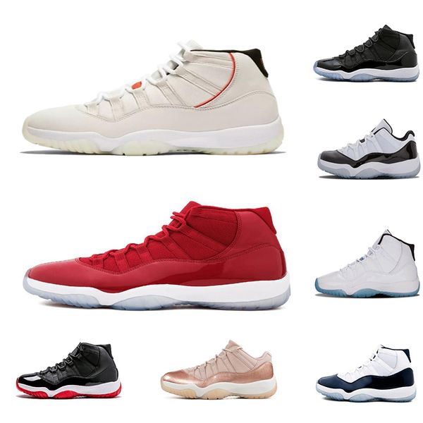 

2019 New 11 Best Quality Basketball Shoes Of Mens Fashion Black White Red Blue Yellow Sports Men 11 Sneakers Designer Size 36-47