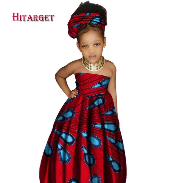 

африканский милый ребенок одежда девушки dashiki традиционный 100% воск хлопок печати одежда африка печати природных детей платья wyt62, Red
