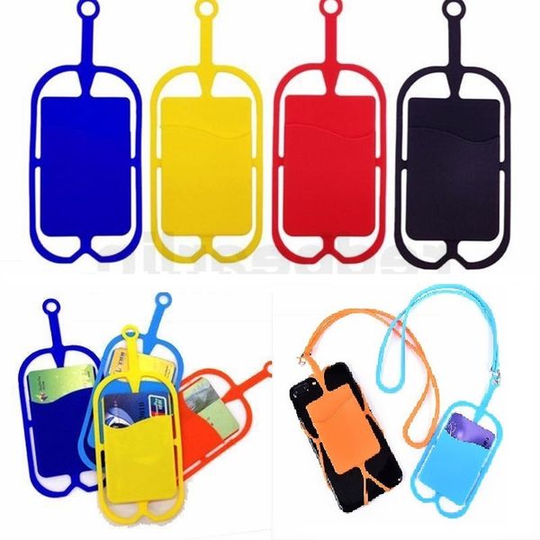 

neck strap necklace sling card holder silicone lanyards for iphone samsung huawei universal mobile phone
