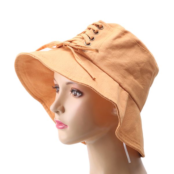 

summer spring women bucket hats casual straps bow bucket hats lady solid fisherman hat girls gift, Blue;gray