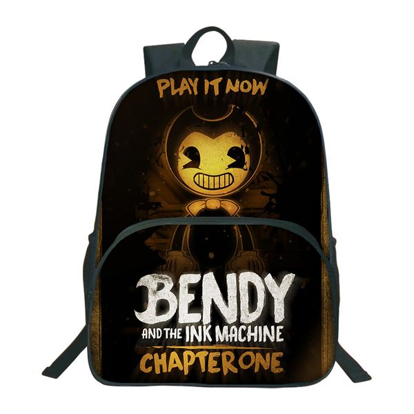 New Bendy And The Ink Machine Backpacks For Children School Bags Cartoon Game 3d Book Backpack Daily School Bag - 2019 3 style boys girls roblox stardust ethical t shirts 2019 new children cartoon game cotton short sleeve t shirt baby kids clothing c23 from