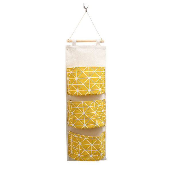 

3 large pockets waterproof cotton hanging storage bag cosmetic toy organizer bathroom storage pouch sundries organizer basket