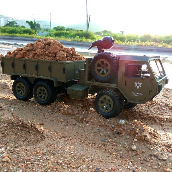 Militar Six Wheel Drive pesado Exército dos EUA Camião de Brinquedo, WIFI 80 ° Girar Câmera 720P, Amplo poder pode subida íngreme Slope, para Xmas Kid Presente de aniversário