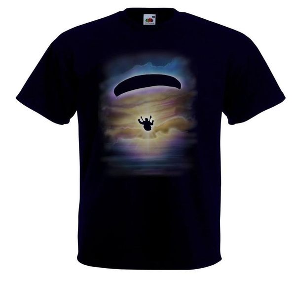 

men's t-shirts airbrushed paraglider parachute t-shirt in all sizes men t shirt clothing plus size tee summer style, White;black