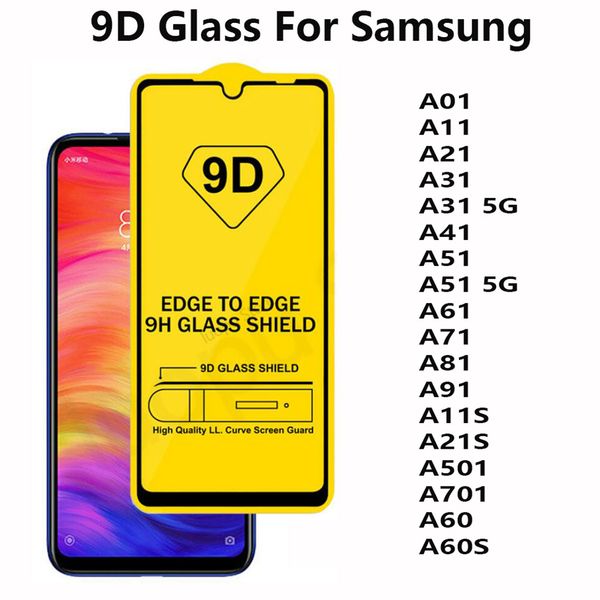 

9d полное покрытие закаленное стекло телефон экран протектор для samsung galaxy a11s a21s a60s a01 a11 a21 a31 a41 a51 a61 a71 a81 a501 a701
