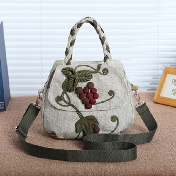 

fashion national string appliques women shopping handbagsnice prints lady multi-use shoulder bags small original canvas bag