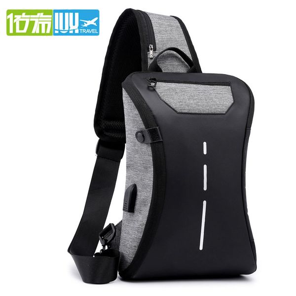 

iux new multifunction crossbody bag for men anti-theft shoulder messenger bags male waterproof short trip chest bag pack