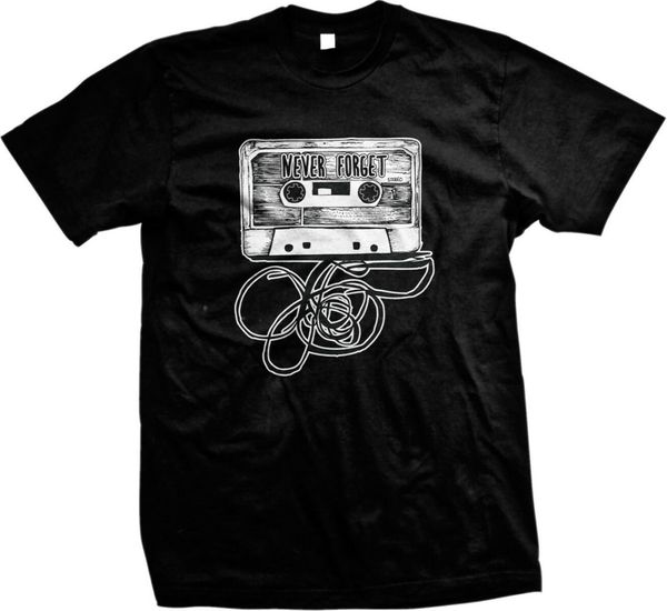 

never forget cassette tape -old school funny sayings mens t-shirt, White;black