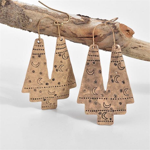 

new vintage alloy geometric drop earrings tibetan antique gold & silver color dangle earring long jewelry for women, Golden