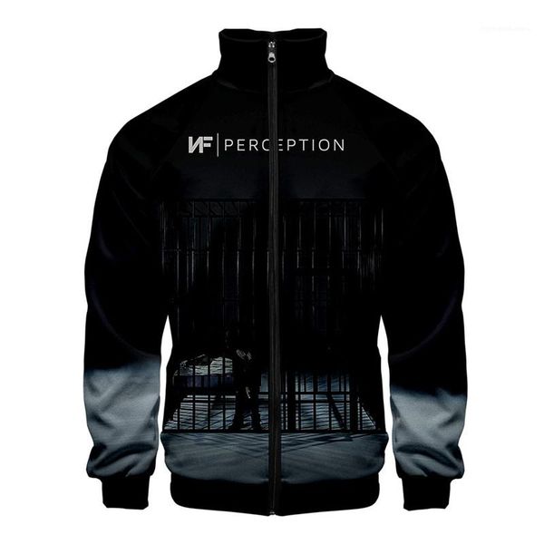 

zipper mens cardigan casual loose males clothing 3d digital print mens designer sweatshirts fashion stand collar, Black