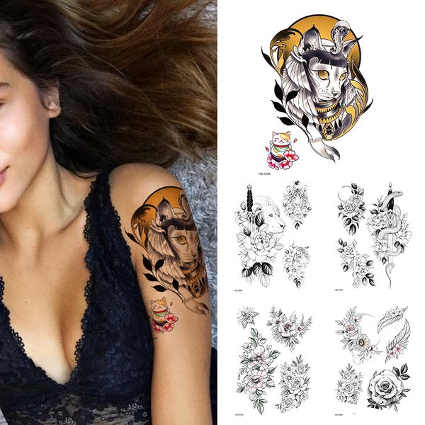 

1pcs waterproof temporary tattoo for men women kids mandala henna rose for hands