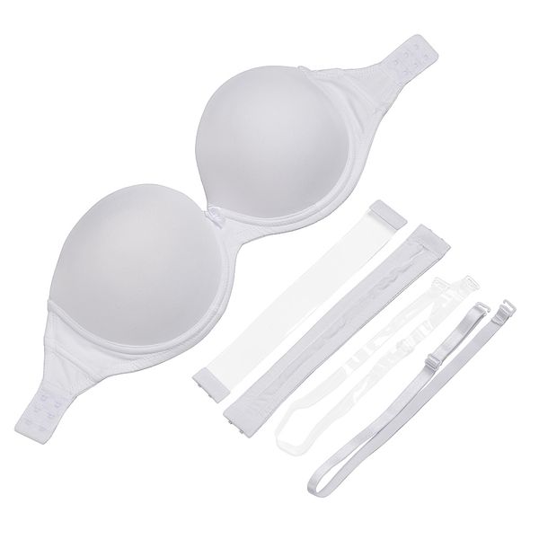 

new wedding bras for women multiway bra invisible clear back halter neck bralette black white nude bh lingerie strapless, Red;black