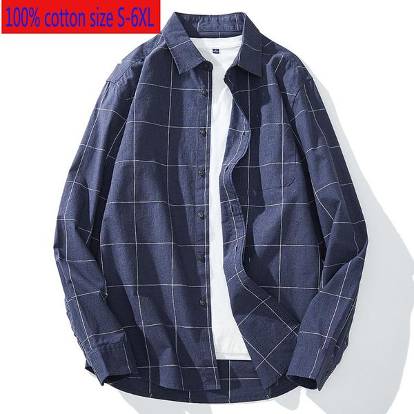 

new arrival fashion 100% cotton loose plaid men long sleeve autumn casual casual shirts flannel plus size  l xl2xl3xl4xl5xl6xl, White;black