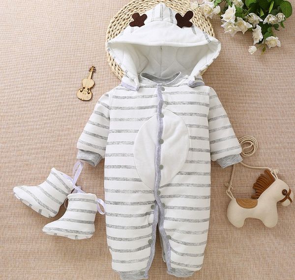 

designer-winter new thick cotton baby boy clothes newborn baby warm rompers infant outerwear christmas gifts children clothing jumpsuits, Blue