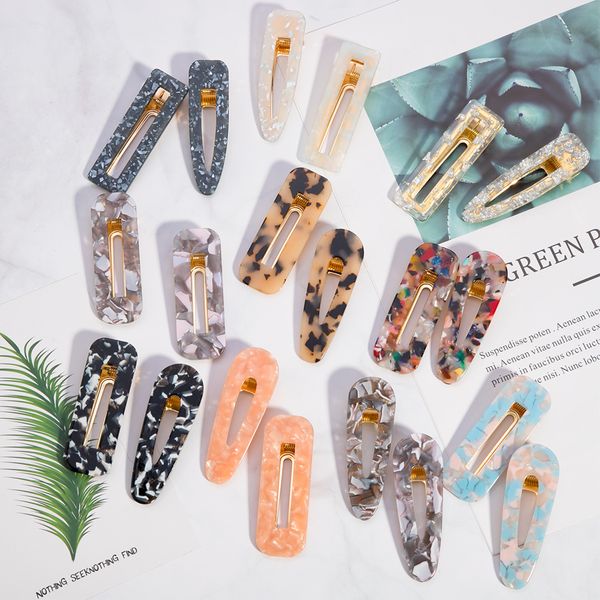 

2019 new women girls acrylic hollow waterdrop rectangle hair clips tin foil sequins hairpins barrettes headband hair accessories