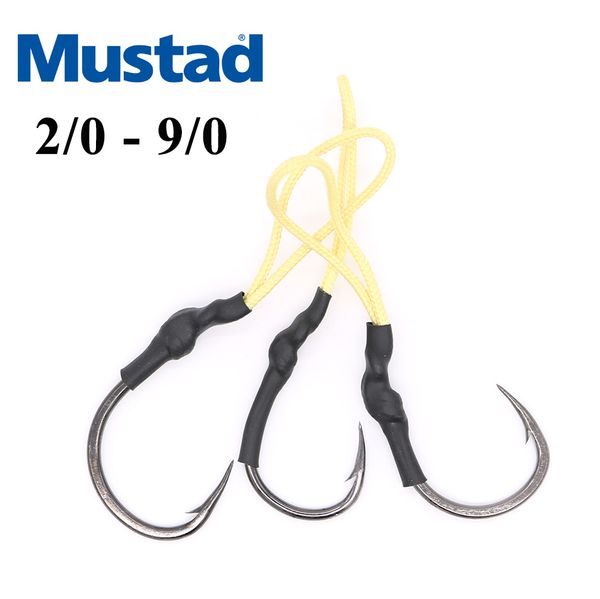 

mustad fishing hook 10pcs/lot 2/0 3/0 4/0 5/0 6/0 7/0 8/0 9/0 metal jig assist hooks stainless steel jig hook line