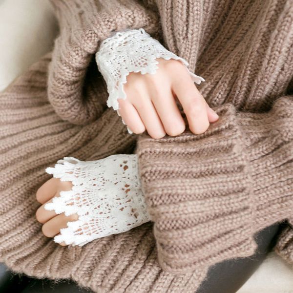 Mode Spitze Dame Faux Wrist Sleeve Kurze Winter Armwärmer Manschette