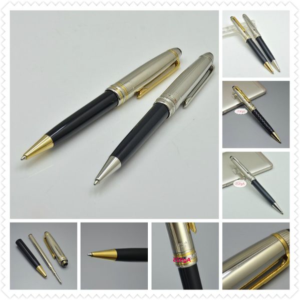 

163 black and silver ag925 ballpoint pen with serial number fine office stationery luxury refill pens gift, Blue;orange