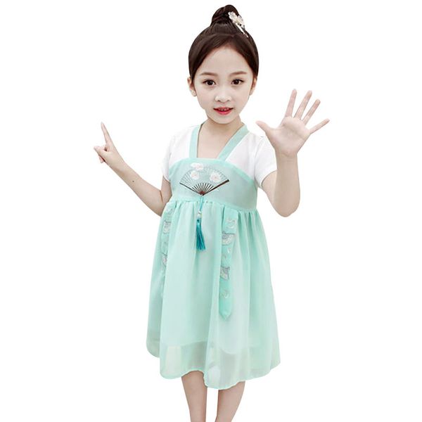 

2020 summer baby girl chinese style dress toddler short sleeve embroidery floral pattern design dresses, Red;yellow