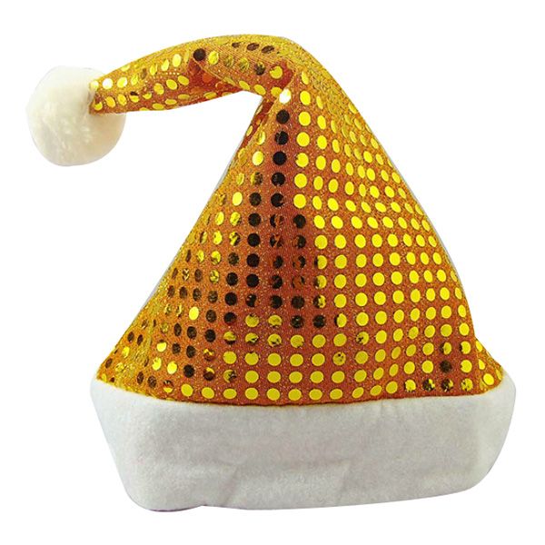 

christmas costume santa claus party hat kids family xmas cap gifts, gold