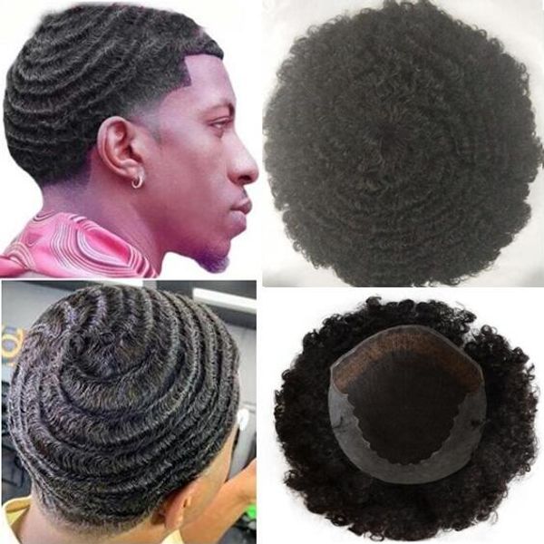 2019 Afro Curl 360 Wave Q6 Lace Front Toupee Q6 Men Hair Wig Men Hairpieces Indian Virgin Human Hair Replacement For Black Men From Yuanhaibolacewig