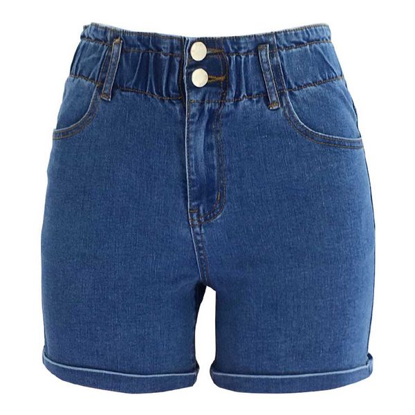 

summer women fashion pocket jeans female button high waist woman jeans high waist pantalones vaqueros mujer#y3, Blue