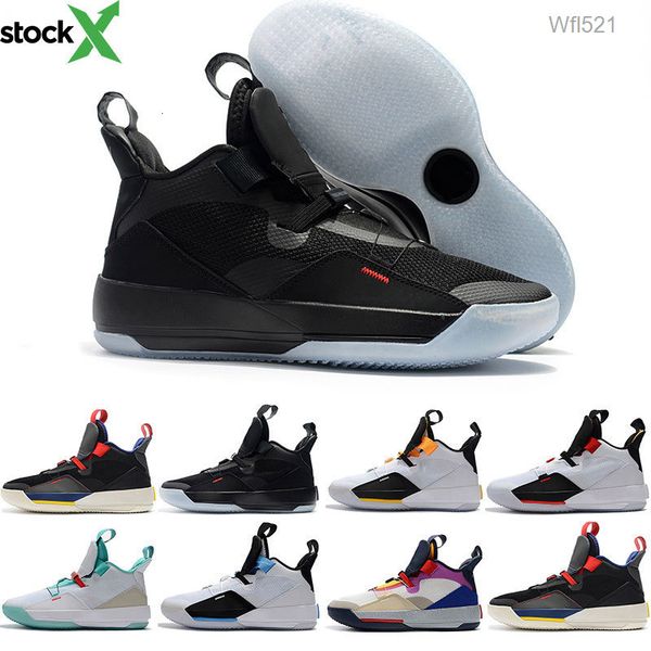 

mens basketball shoes xxxiii pf 33 future of flight 33 tech pack 33s black dark smoke grey sail sneakers