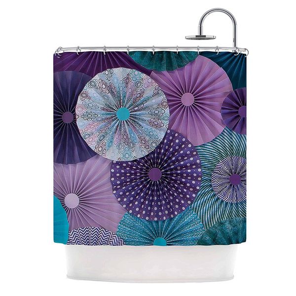 

heidi jennings ;amethyst glacier; teal purple shower curtain