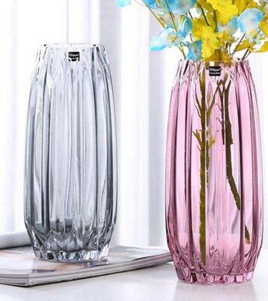 2019 Creative Large Glass Vase Transparent Color Water Culture