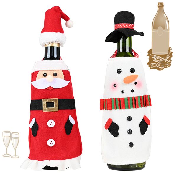 

мультфильм рождественских украшений knit бутылки дело бутылки вина рукав вина и шампанское бутылки сумки туалетного столика праздник подарко