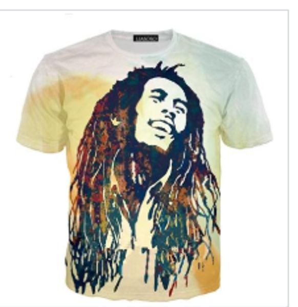 

новейшая мода легенда певица регги боб марли футболка женщины мужчины лето унисекс 3d печати с коротким рукавом crewneck повседневные топы т, White;black