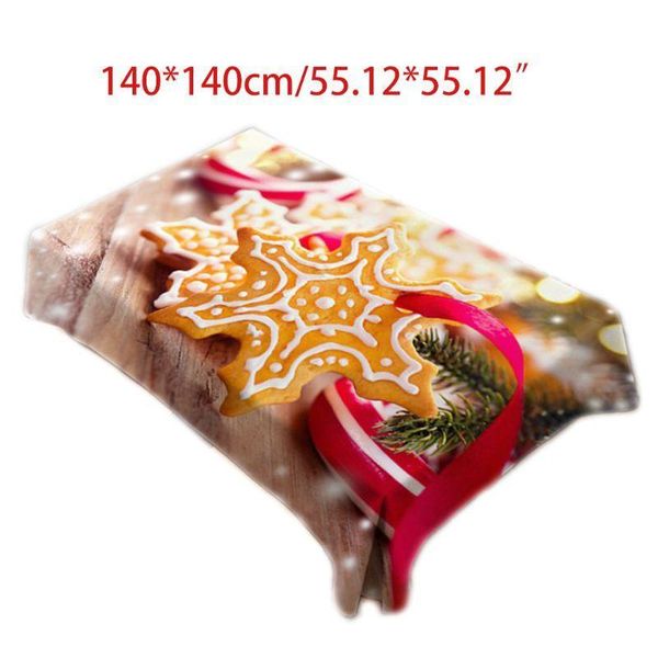 

christmas square tablecloth gingerbread man snowflake digital printing table cover for party supplies dining room kitchen decor