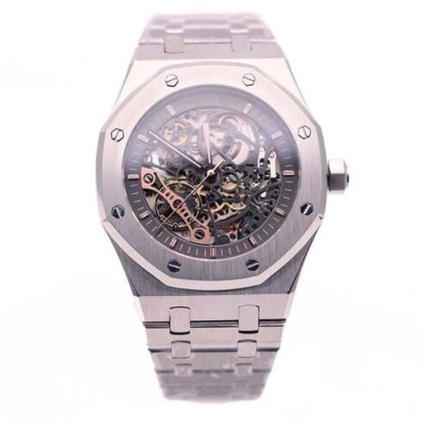 

2019 Hot Sale Limited Royal Oak Double Balance Wheel Openworked Watches Stainless Steel Black Dial 15407 Watch 41mm Mens Wristwatch