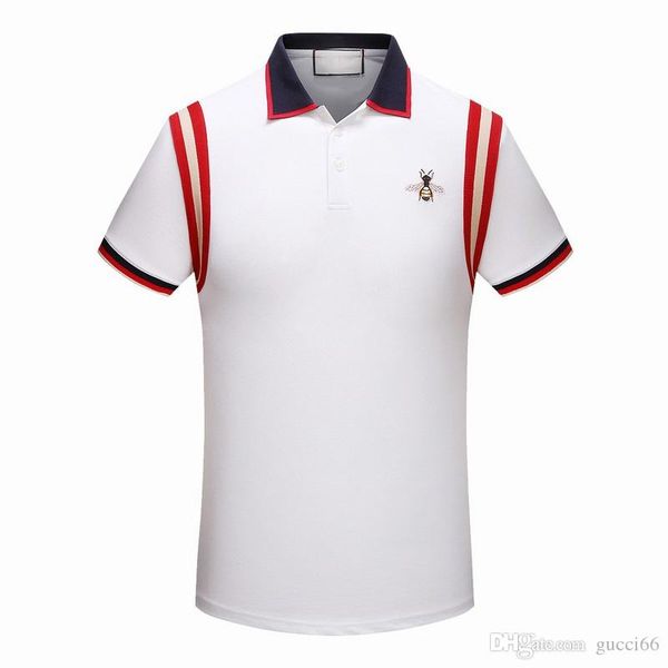 

2019 new luxury designer men's polo shirt short sleeve fashion classic polo shirt men's embroidery high street casual polo clothin, White;black