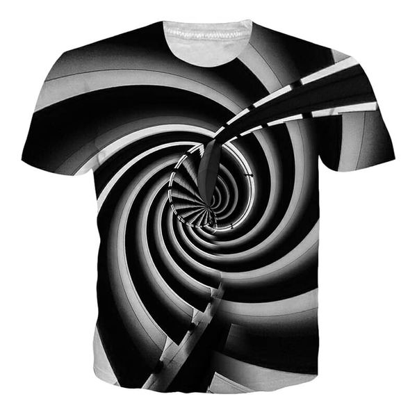 

fashion men/women vertigo hypnotic harajuku summer style funny 3d print casual t-shirt h226, White;black