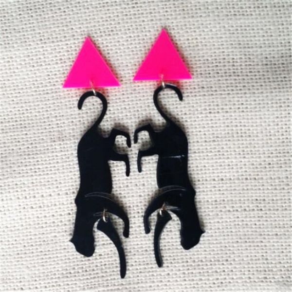 

2019 fashion leopard acetate big earrings for women personality exaggerated edition leopard party girl acrylic earrings, Silver