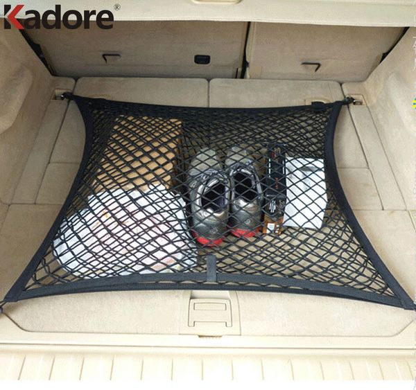 

for kia sorento 2008-2012 auto rear trunk black luggage parcel net elastic cargo net 4 hook car styling