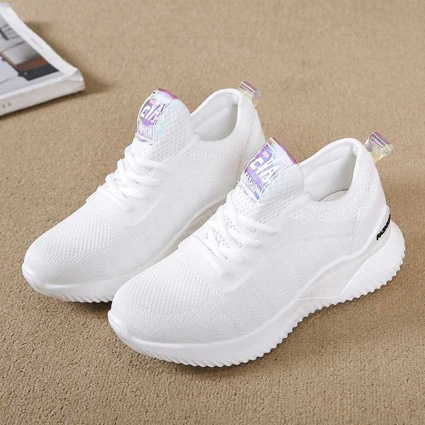 

2020 ladies кроссовки дышащий женщины повседневная обувь платформы женщина мода высота увеличение воздуха mesh розовый белый спорт walk обув, Black