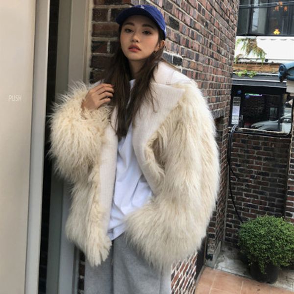 

2019 new style high-end fashion women faux fur coat c20, Black