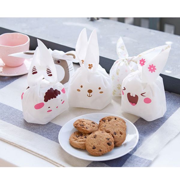

cute long ears gift bag easter candy gift set plastic party favors cookie snack birthday decoration kids