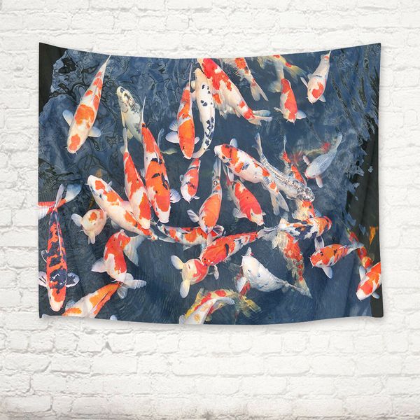 Pond Swimming Koi Tapestry Wall Hanging For Living Room Bedroom Dorm Home Decor Hanging Tapestry Hanging Tapestry From Ceiling From Ptdiy1 19 63