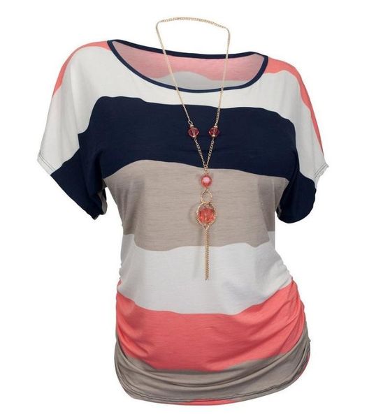 

женщины тенниска лето полосатый контраст цвет печати топы с коротким рукавом мода футболки женщины плюс размер хлопок tee shirt femme, White