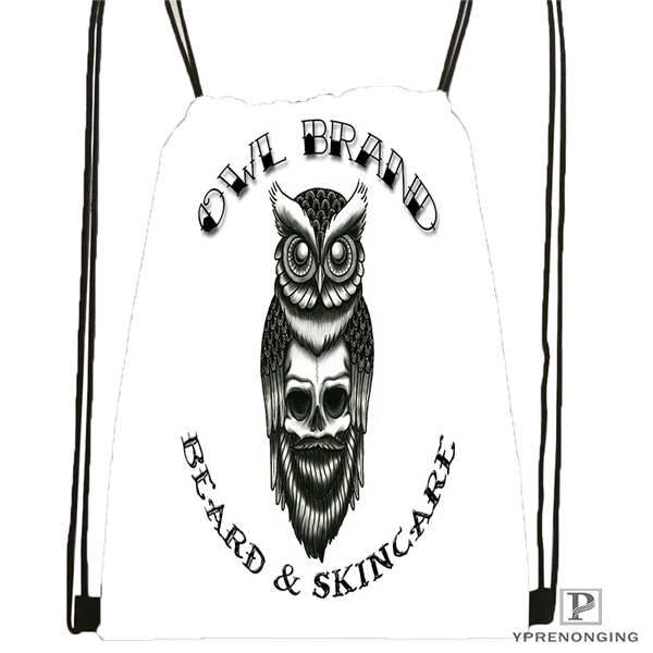 

custom owl@02-drawstring backpack bag cute daypack kids satchel (black back) 31x40cm#180611-03-133