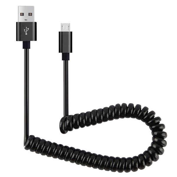 

1m flexible elastic stretch micro usb charging spring cable